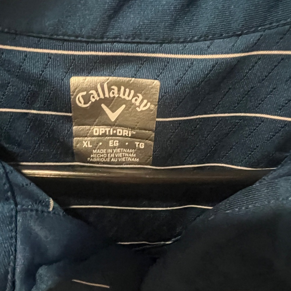 Callaway Dark Blue Polo with White Stripes